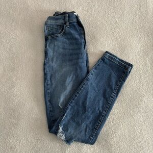 Women's blue sneak peek jeans, size 5/W27